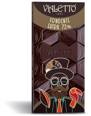 Vialetto Tavoletta di Cioccolato Fondente Extra al 72% - Confezione da 100 Grammi, Senza Glutine – Dalla Fantasia de Il Fondatore