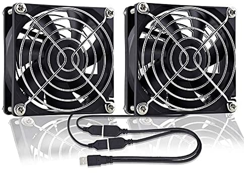 GDSTIME 80mm USB Fan 5V PC Fan 2 In 1 3-Speed Controller Cooling Fans 2500 RPM 8CM Case Cooler For Computer Cabinet XBox Router DVR TV Box