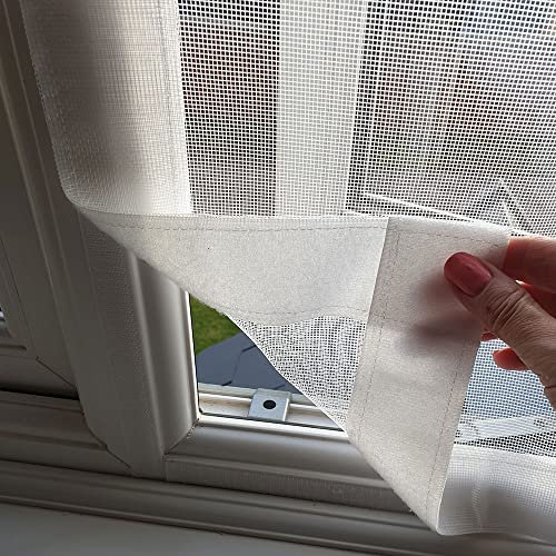 Flat Cats window screens - Three Pack - Selection of sizes (60cm x 110cm, White Mesh/White Fixings)