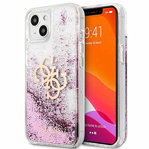 Guess GUHCP13SLG4GPI Hülle für iPhone 13 Mini 5,4 rosa 4G Big Liquid Glitter Rot