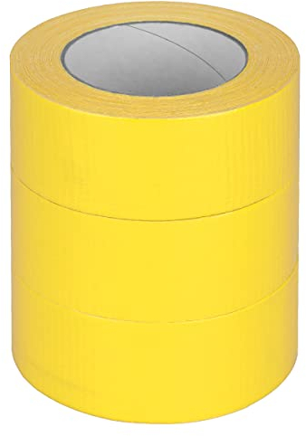 verpacking Premium Panzertape 50 m x 48 mm Gelb Gewebeband Gaffa Tape Reparaturband hohe Klebekraft Klebeband mit Naturkautschuk-Kleber (3 Stück)