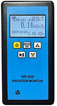 Nimomo Rilevatore di Radiazioni Nucleari Palmare con Display LCD Tester Radioattivo Contatore Geiger Domestico NR-750/NR-850/NR-950(Blu)