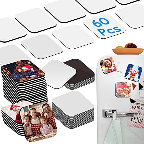 Lot de 30 aimants Vierges pour réfrigérateur à Sublimation pour Maison, Cuisine, réfrigérateur, Four à Micro-Ondes, Mur, Porte ou Calendrier de Bureau avec 30 pièces carrées Vierges imprimées par