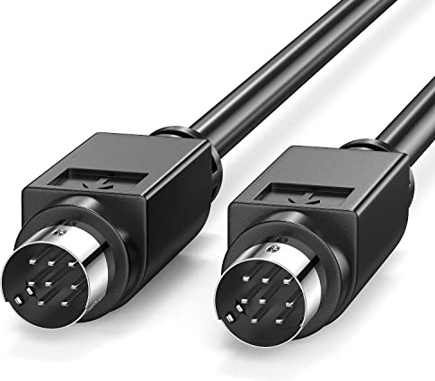 JUXINICE Cable mini DIN macho a macho de 8 pines, serie de 1,8 m, cable de cobre PLC para pantalla táctil JVC, color negro