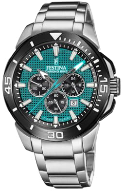 Festina Herren Analog Quarz Uhr mit Edelstahl Armband F20641/3