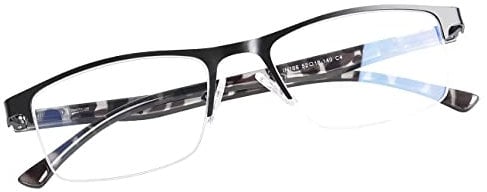 FONHCOO Halbrand Lesebrille Herren Halbbrille Damen Lesehilfe für Senioren Sehhilfe mit Blaulichtfilter Halbrandbrille in Schwarz, 1,5 Dioptrien
