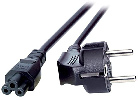 EFB Netzleitung Schutzkontakt Netzkabel 90° - C5 180°, schwarz, 3 m, 3 x 0,75 mm²