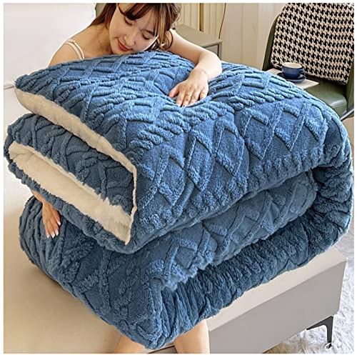 ZTGL Soft Flanell Mikrofaserdecke Steppdecke, C, 200x230cm/4kg | Flauschige Kaschmir, Dicke Warme Winterdecke, Verdicken Sie Lamm Kaschmir, Winter