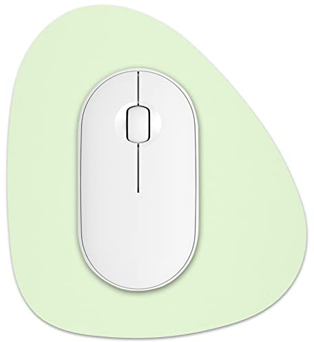Rimilak Small Mouse Pad 6 x 7 Inch, Irregular Mini Mouse Pad with Non-Slip Rubber Base, Waterproof Compact Mouse Mat for Laptop Computer Wireless Mouse Keyboard Home Office Travel, Green