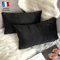 Douceur De Plumes 2er Set aus schwarzem Samt 40x80 cm mit einfachem dekorativem, weichem, modernem, rechteckigem Kissenbezug, skandinavischem Wohnzimmer-Sofa Schlafzimmer-Dekor (2 Schwarz)