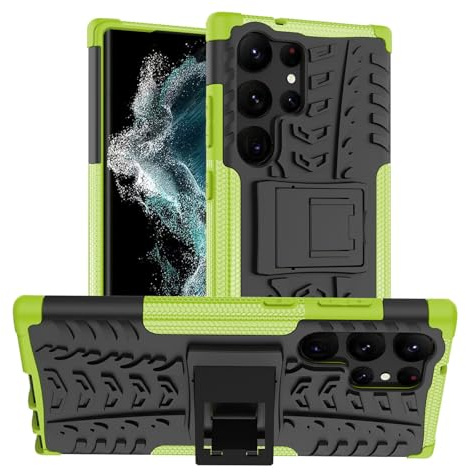 Oudoor Hülle Kompatibel mit Samsung Galaxy S23 Ultra | Case Panzer Hülle Cover Schutzhülle Etui Bumper | Grün