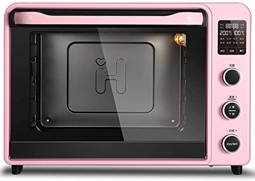 RKYRRKI Horno eléctrico Inteligente de Gran Capacidad, Horno de microondas de encimera Antiguo Multifuncional Horno Tostador de encimera de convección automático de 40 l (Rosa) (Rosa) Estético y prá