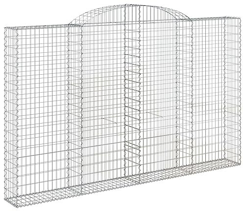 vidaXL Arched Gabion Basket 300x30x180/200 cm Galvanised Iron