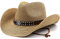 Luxylei Sombrero De Vaquero Occidental De Papel Natural, Sombrero De Ancha para Mujeres Y Hombres, Sombreros De Paja De Playa De Verano, Gorras De De Jazz De Vaquera De Panamá