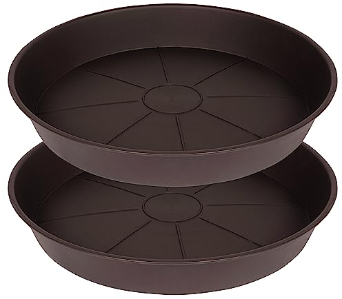 Angde Pflanzen-Untersetzer, 50,8 cm, 50,8 cm, tief, robuster Kunststoff, 50,8 cm, rund, Blumen-Pflanzschalen für drinnen und draußen, Pflanzschale für Pflanzgefäß 45,7–55,9 cm, Schokoladenbraun, 2