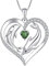 Starnny Collier Femme Argent 925/1000, Pendentif Coeur animal Dauphin Pierre de naissance de mai Couleur émeraude pour Femme