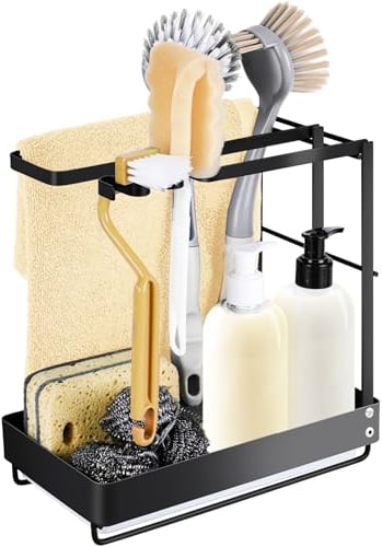 Opslagruimte Soporte para esponjas, Organizador para Fregadero de Cocina, Carrito para Fregadero con escurridor, Carrito Compacto para Fregadero, para cepillos, Trapos y esponjas