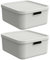 Rotho Albula light 2er-Set Aufbewahrungsbox 20l mit Deckel (Weiss)