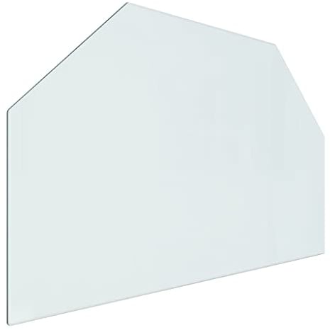 vidaXL Kaminofen Glasplatte Kaminplatte Kaminglas Ofenglas Bodenplatte Funkenschutzplatte Glasbodenplatte Kaminbodenplatte Sechseck 80x50cm