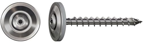 SPAX Spenglerschraube mit Dichtscheibe (Ø 15 mm), 4,5 x 35 mm 60 Stück, Linsensenkkopf, Edelstahl A2, Vollgewinde
