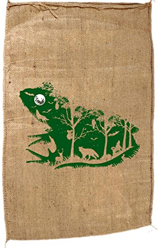 Kaffeesack SELTENE MOTIVE Jutesack Deko SACK DEKO mit ausgewählten Motiv (Frosch grün)