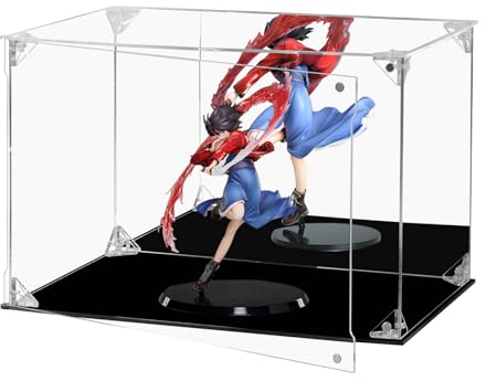 FHMIDIC Acryl Vitrine, transparente Figuren Vitrine mit verspiegelter Rückseite, staubdichter Schutz, Alternative Glasvitrine für Sammlerstücke, Figuren, Modelle, Puppen, Spielzeug (30x20x20cm)