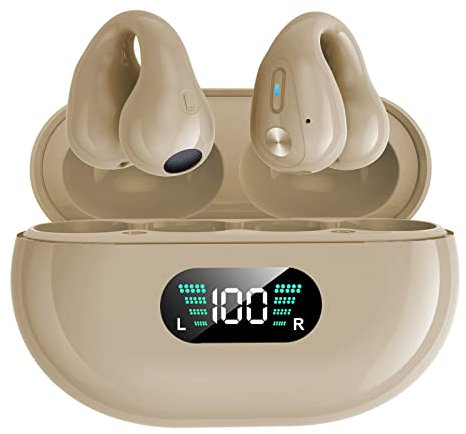 DIERI YYK-Q80 Wireless Earbuds Headphones with Earhooks Built-in 350mAh Battery Clip-on Earphone BT5.3 Headset with HiFi Stereo