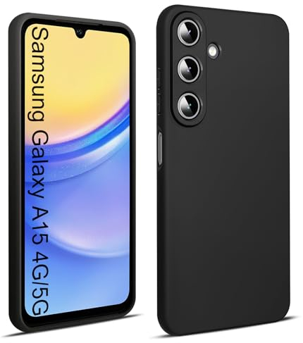 Elekpia Ultra Dünn Hülle Kompatibel mit Samsung Galaxy A15 5G, Kratzfest Stoßfest rutschfest Handyhülle, Anti-Fingerabdruck Fallschutz Schutzhülle, TPU Silikon Case, Kantenschutz Cover (Schwarz)