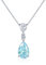 Diamond Treats Damen-Halskette mit Tropfen-Anhänger aus 925er Sterling Silber mit einem hellblauen Stein, hellblaue Halskette für Damen, Silberkette für Damen, Silberschmuck für Frauen