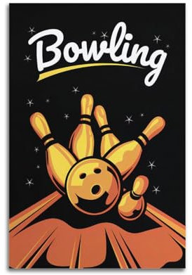 TESUXYEHH Poster mit Bowling-Score-Motiv, dekoratives Gemälde, Leinwand, Wandposter und Kunstdruck, modernes Familienschlafzimmer, Dekoration, Poster, 20 x 30 cm