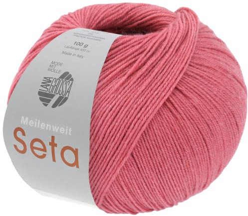 LANA GROSSA Meilenweit Seta | Sockengarn mit Seidenanteil, waschmaschinenfest | Handstrickgarn 55% Schurwolle (Merino), Polyamid, & Seide | 100g Wolle zum Stricken & Häkeln | 400m Garn FB44