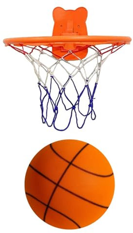 Zibeem Leiser Basketball-Indoor-Trainingsball – Unbeschichteter Hochdichter Schaumstoffball Mit Korb, Schaumstoff-Basketball-Dribbling Für Leise Indoor-Sportarten | Indoor Leiser Basketball