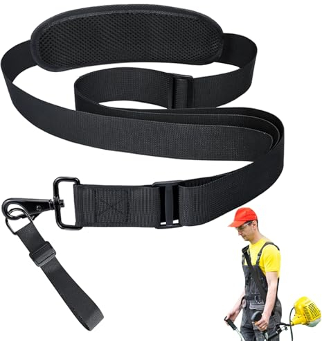 Erzekrim Tragegurt Motorsense, Nylon Tragegurt für Motorsense, Universal Verstellbare Freischneider Schultergurt, für Freischneider und Rasentrimmer (Schwarz)