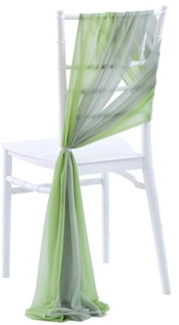 Pmnzdy 2 Stück Tüll Stuhlschleifen Schleifenband Chiffon Stoff Stuhllehne 20x 282cm Streamer Stuhl Band Stuhlhusse Stuhl Bögen Raffhalter Hochzeit Jahrestag Party Bankett Event Empfang Graugrün+Grün