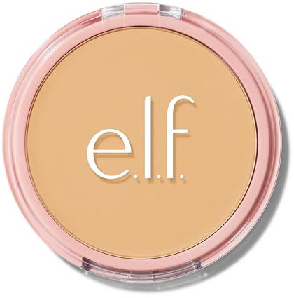e.l.f. Halo Glow Powder Filter, Gepresster Finishing-Puder, Aufbaubare Deckkraft, Verfeinert das Porenbild, Mit Velours-Puderquaste und Spiegel, Vegan & Tierversuchsfrei, Light Warm