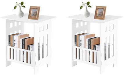 Trintion Nachttische Nachttischschubladenschrank Beistelltisch Nachttisch Aufbewahrungs-Organizer Heimständer für Zuhause Schlafzimmer 2PCS 32x26x40CM