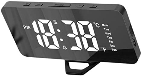 Warmhm Roségold Schreibtisch Led Wecker Spiegeluhr Digitale Wecker Für Schlafzimmer Große Digitaluhr Fürs Büro Mit Temperaturanzeige