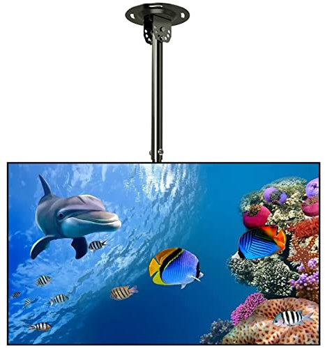 TV Ceiling Bracket - Height Adjustable Monitor Ceiling Mount, for 32-60 inch Plasma TVs, 600x400 Capacity 75kgs