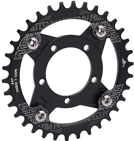 REXVTNS Chainring,1 Bike Chainring,Bicycle Sprocket,104bcd Sprocket Adapter High Hardness Cnc Cutting Bike Chainring Mountain Bikes