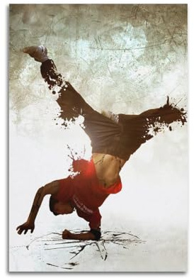 Tanz-Poster, B-Boy, Break-Dance, Windmühle, Poster, dekoratives Gemälde, Leinwand, Wandposter und Kunstdruck, modernes Familienschlafzimmer, Dekorposter, 30 x 45 cm