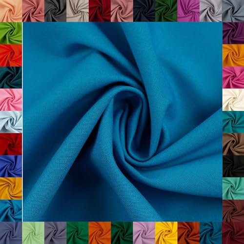 Baumwollstoff HEIDE, Swafing, 42 Uni-Farben, einfarbig, 100% Baumwolle, Coupons, Oeko-TEX Standard 100 (türkis, 0,5 m)