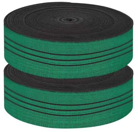KEPYDRMTF 2 Rolls Webbing Band Replacement for Chair, Couch, Sofa, Upholstery Seater Repair Material, Elastic, Latex, Stretchy Webbing Belt/Strap for Lawn Chair (Each Roll 6 Yard)