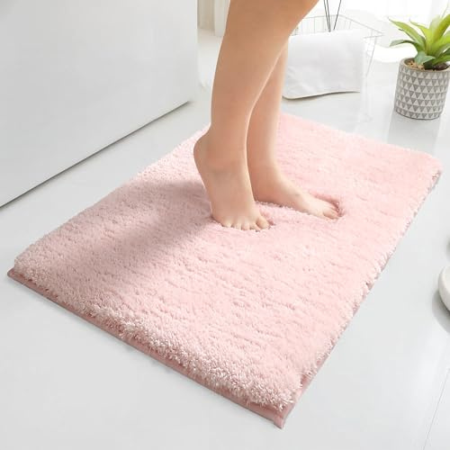 Baahrnom Mikrofaser Badezimmerteppich 40x60cm,Badematte rutschfest Waschbar | Non Slip Badteppich Kuschelig Weich Badvorleger für Dusche, Badewanne und Toilette