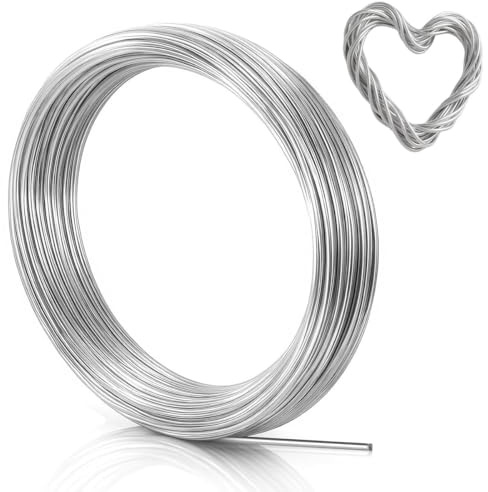 JCTEEY Alambre De Aluminio 3mm X 20 M, Alambre Manualidades Artesanal De Aluminio, Alambre para Joyeria para Fabricación de Joyas, Modelado, Esculturas DIY y árboles Bonsái (Plata)