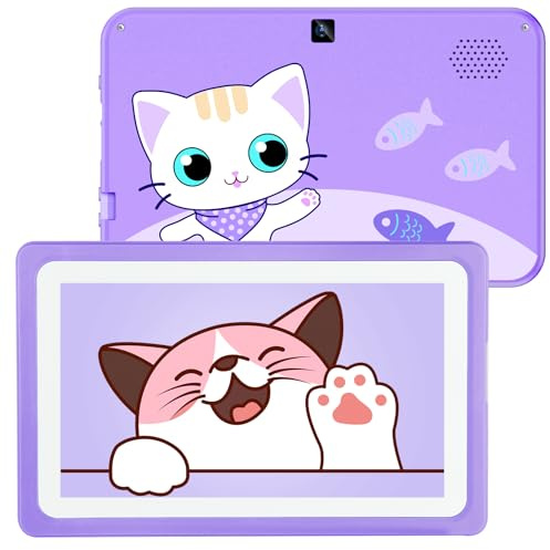Kinder-Tablet mit 17,8 cm (7 Zoll) großen Tablets für Kinder mit elterlicher Kontrolle, WLAN-Kinder-Tablets für Kleinkinder mit vielen Offline-Lern-Apps, vorinstalliert, Kleinkind-Tablet 3–7 Jahre