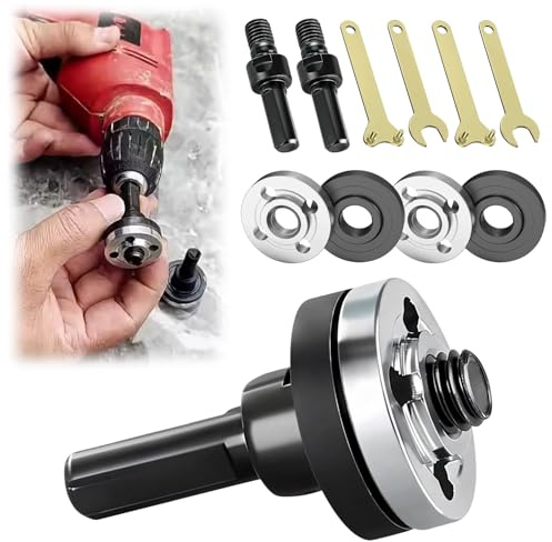 10 Pièces D'Adaptateur Convertisseur Électrique Meuleuse D'Angle, Kit Bielles Avec Clé Meuleuse D'angle Rotative, Perceuse Accessoires pour Polissage Ponçage Meulage