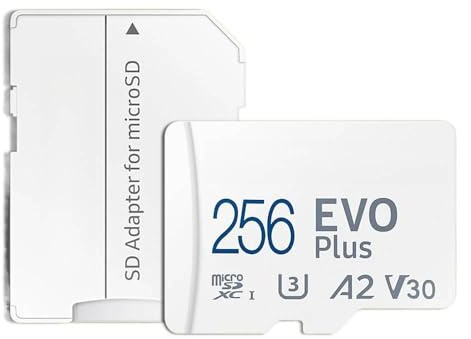 QWCOZSY Accessoires pour Drones pour Micro pour SD pour Evo Plus UHS-I 64 Go 128 256 512 U3 A2 V30 TF pour Carte mémoire SDXC Appareil Photo pour téléphone DJI(256GB- U3 4K)