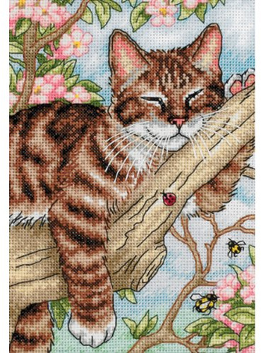 DIMENSIONS 65090 Napping Kitten, Gold,13 x 18 cm