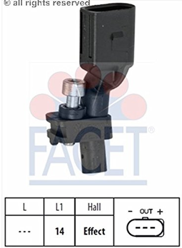 FACET Kurbelwellensensor 9.0552 Kompatibel mit VW Golf 5 Schrägheck 1K1 TOURAN 1T1, 1T2 GOLF PLUS 5M1, 521, AUDI A3 Sportback 8PA, SKODA Octavia II Combi 1Z5