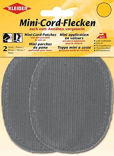 Kleiber + Co.GmbH Fein-Cord-Flecken Mini, 11 x 8,5 cm, grau